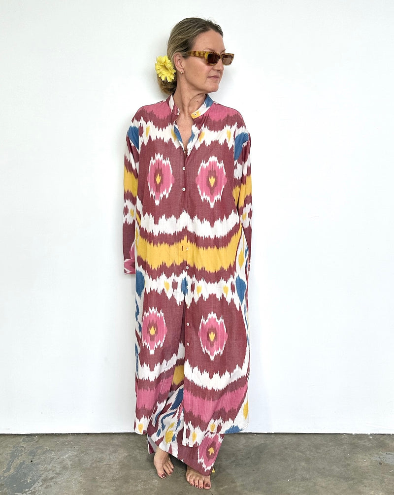 DREAM WEAVER SHIRT DRESS - SUNBURST IKAT